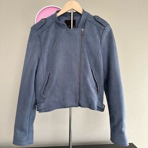banana republic faux suede moto jacket — size m